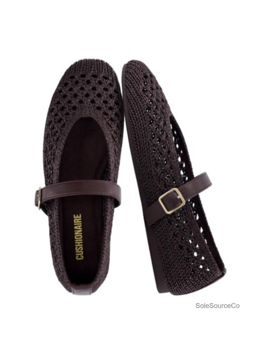 Woven Mary Jane Flats Adjustable Buckle Strap Cushioned Ballet